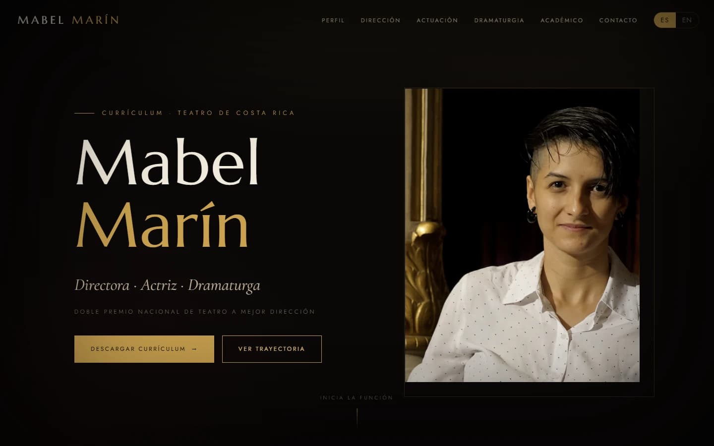 Mabel Marín — desktop homepage, captured from the live site